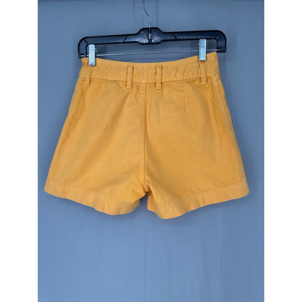 90s Vintage Esprit Shorts Womens Small Yellow High Waist Cotton 80s - Picture 4 of 9